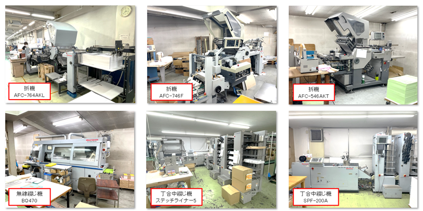 製本設備（折機・無線綴じ機・中綴じ機）